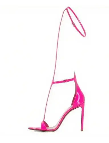 2025 Sexy T-Strap Summer Women's Sandals Gold Heel Sandales Female Thin High Heels 10cm 12cm High Heel Sandals 44 