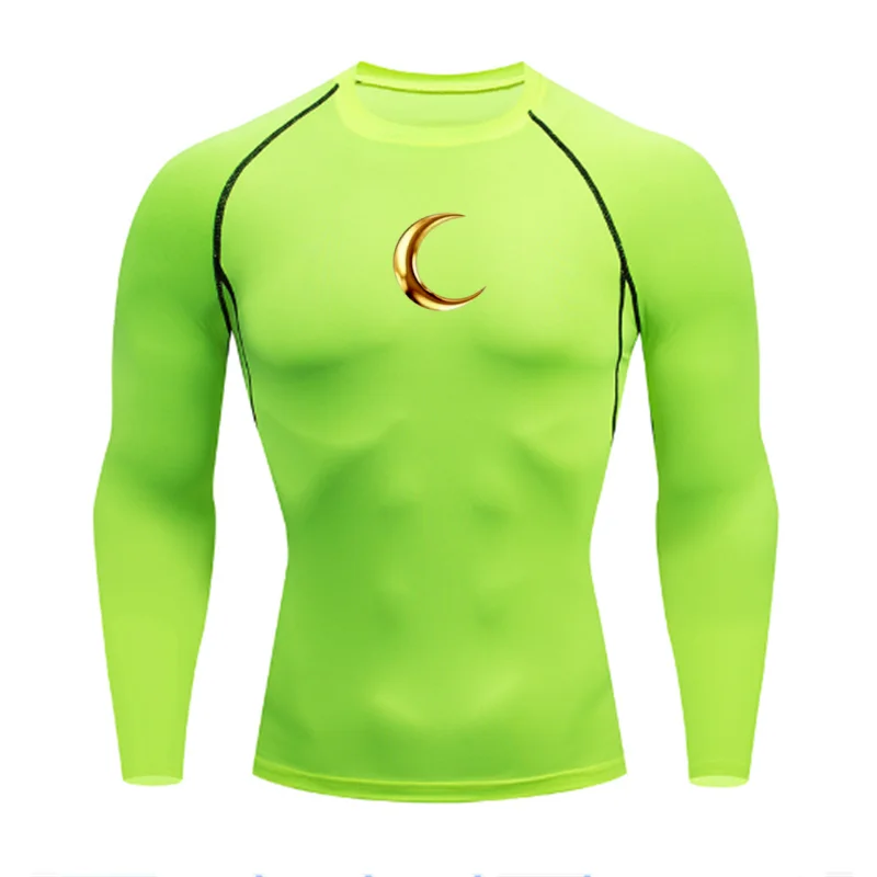 Men's Slim Fit Fashionable Fitness Sportswear 2026 T-Shirt Pattern Top Tight Training Suit Compressed Running Basketball Gear