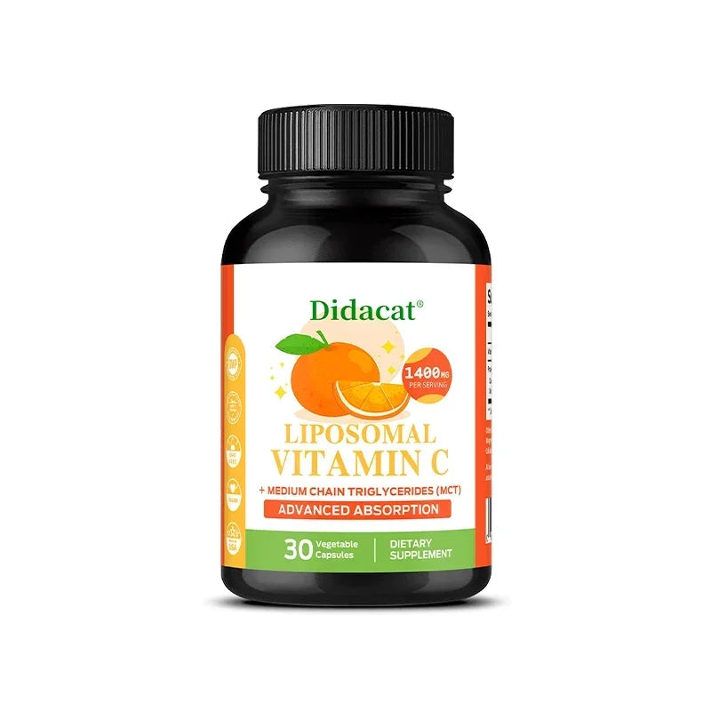 Liposomal Vitamin C Supplement - Antioxidant, Collagen Boost, Immune System Support, Skin Health, Easily Absorbed, 120 Capsules