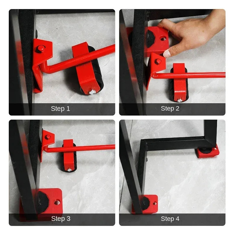 Heavy Duty Furniture Mover Set - 2/4/5pcs Multipurpose Roller Sliders for Effortless Lifting & Moving, Hardwood Floor Protector 