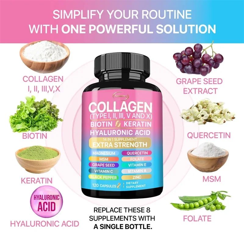 Collagen Supplement - Supports Skin Health, Boosts Immunity and Maintains Overall Well-being, Anti-aging 