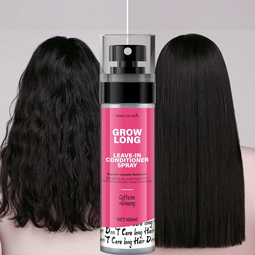 Leave-In Conditioner Spray and Softener, Long Biotin - Anti-Frizz Deep Conditioner for Split Ends and Fracture - Vitamin E, Caffeine and Ginseng, Suitable for Curly Hair, Dry and Damaged Hair 