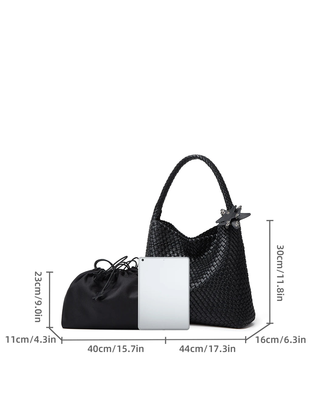 2-Piece Set Niche Design Fashionable New Style Versatile Women's Minimalist Solid-Color Handbag