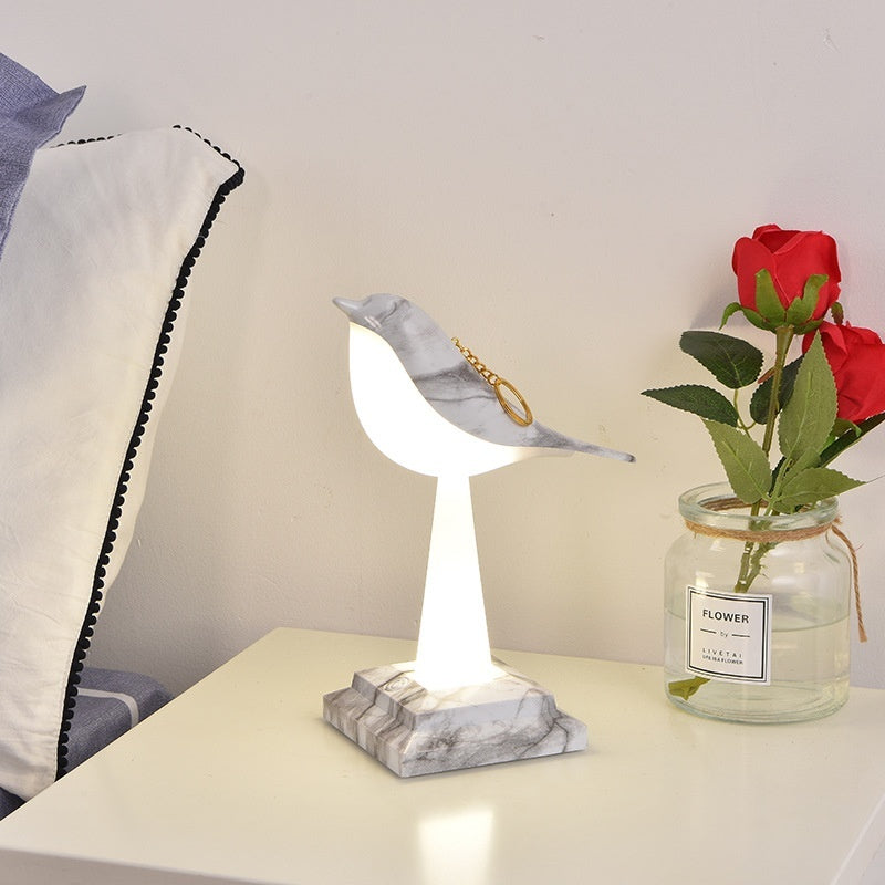 Bedroom Bedside Bird Square Night Light Charging Touch Atmosphere Table Lamp lámpara de mesa