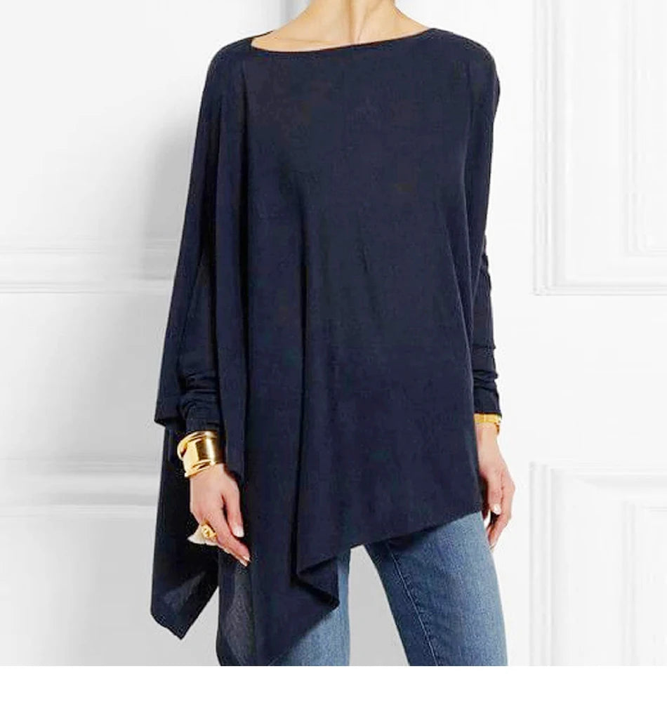 Womens Tops And Blouses Cotton Irregular Ladies Casual O Neck Long Sleeve Blouse Female Tunic 2023 Spring Female Blusas Shirt