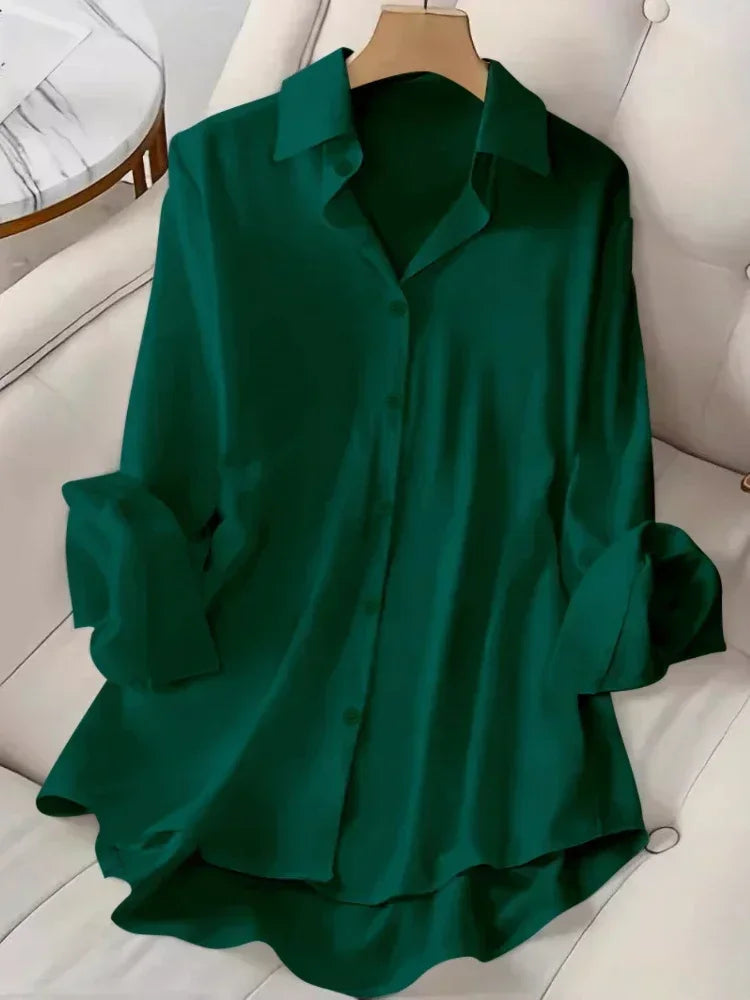 Plus Size Women Shirts 2025 Summer Loose Casual Fashion Tops Elegant Korean Style Solid Sweet Cute Blouses Single-breasted Lapel