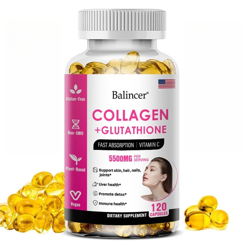 Glutathione Collagen Supplement - Maintain Youthful Vitality - Support Skin Health, Antioxidant Supplement, Non-GMO 