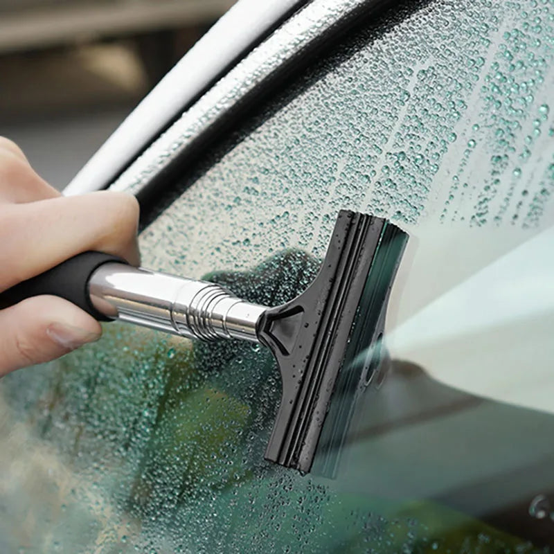 Car Rearview Mirror Wiper Cleaning Tool Auto Glass Mist Cleaner Scraper Car Accessories Handle Telescopic Window Cleaning Brush 