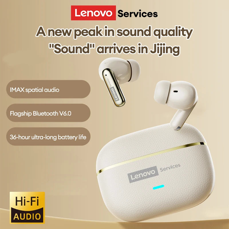 Lenovo 2026 AI Real Time Translation Wireless Earphones TWS Hi-Fi IMAX-level Sound Earphones Stereo ENC Noise Canceling Earbuds 