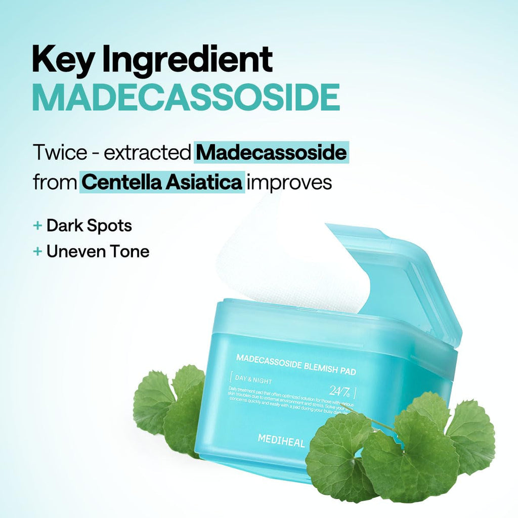 Madecassoside Toner Pads - with Centella Asiatica to Treat Blemishes and Improve Even Skin Tone - Vegan Gauze Fabric