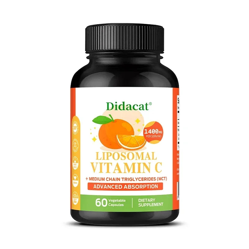 Liposomal Vitamin C Supplement - Antioxidant, Collagen Boost, Immune System Support, Skin Health, Easily Absorbed, 120 Capsules