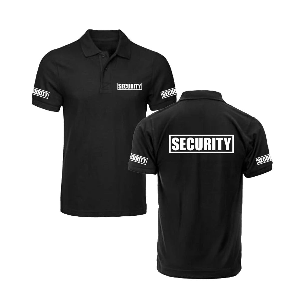 Summer Classic Security Polo Shirt Man Guard Bodyguard Uniform Work Clothes Light & Soft Casual Unisex Men's Golf Polos Shirts 