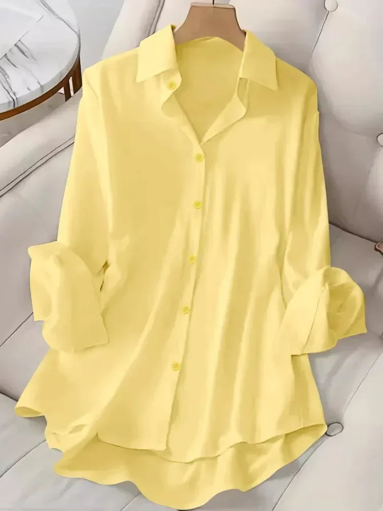 Plus Size Women Shirts 2025 Summer Loose Casual Fashion Tops Elegant Korean Style Solid Sweet Cute Blouses Single-breasted Lapel
