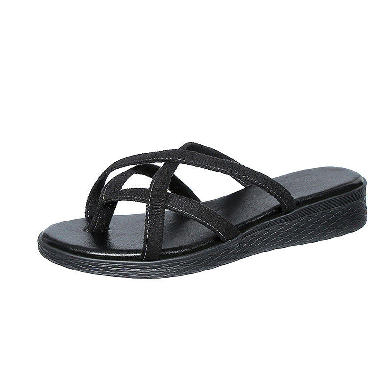 Summer New Style Platform Thick-Soled Cutout Flip sandalia