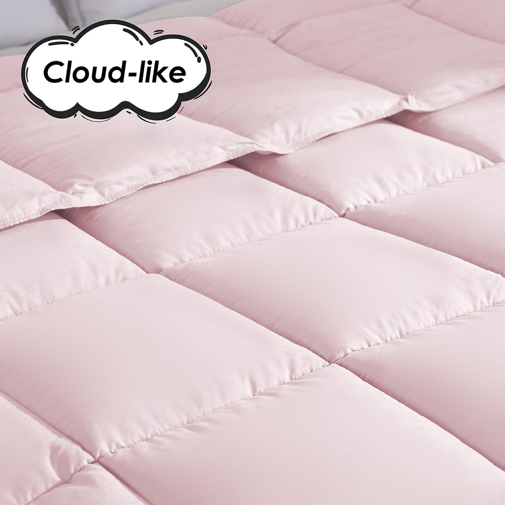 Pink Extra Large Plump Thick Duvet Enhanced Warmth Skin Friendly Comfort. Fits Single Double Beds. Luxury Hotel Grade Insert For Bedroom Use. Perfect Christmas Gift Replacement. Colchas