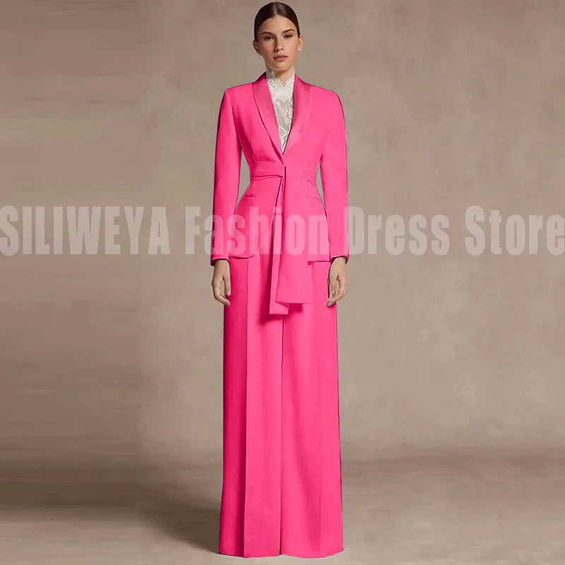 Fashion Office Lady Blazer Pants Female Suit Formal White Jacket Trouser Business Work Wear 2 Piece Set Conjuntos De Mujer