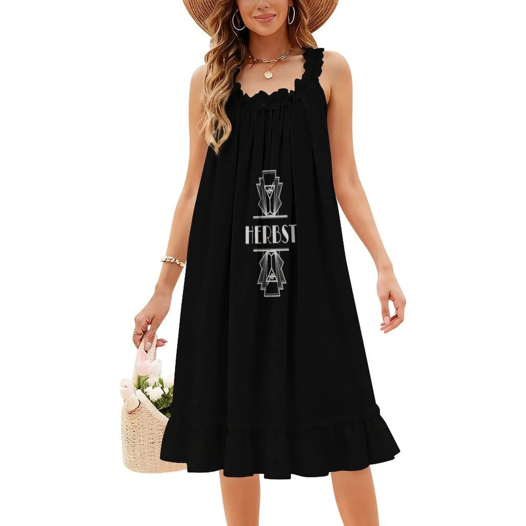 Herbst Surname Art Deco Design Sweetheart Neckline Dress Elegant Summer Party Dress For Women Herbst Art Art Illustration Art