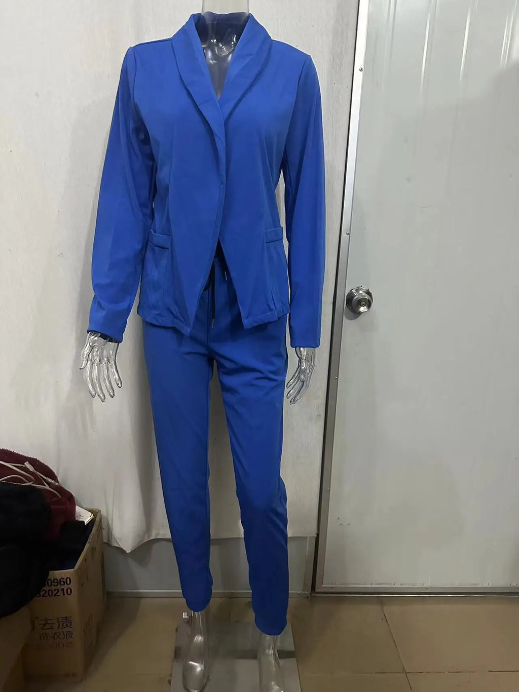 Office Lady Blazer And Lace-Up Pants Two Piece Set 2024 New Casual Fashion Solid Color Women's Set Conjuntos De Mujer Streetwear