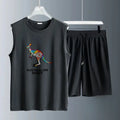 Men Tank top Set men sweatshirt set Short Sleeve+Shorts sweatshirt set Breathable Summe training suit set men Polyester Fashion