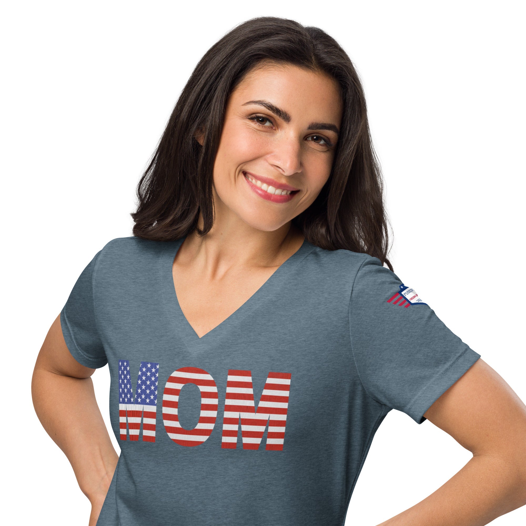 Mom USA - Women’s relaxed v-neck t-shirt